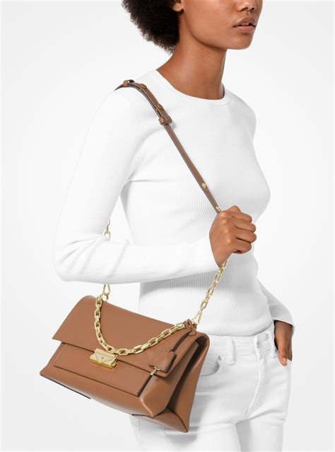 cece large leather shoulder bag michael kors|mk cece.